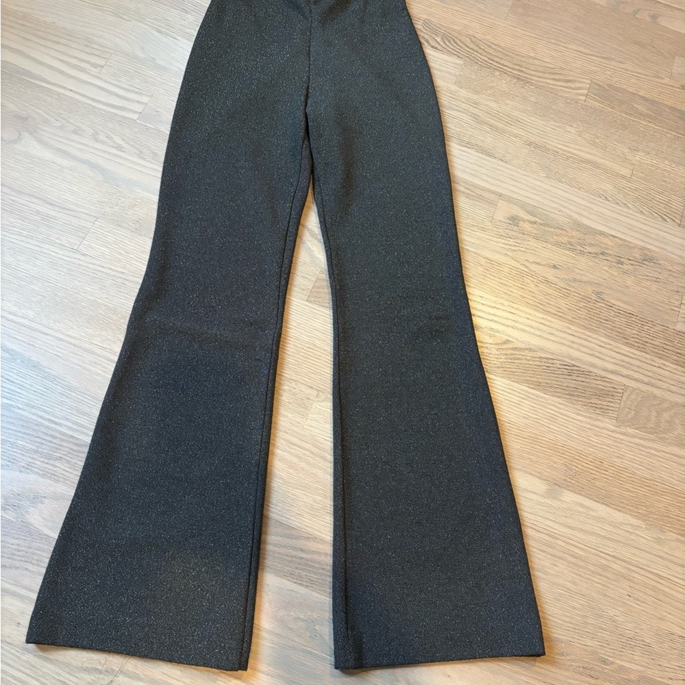 H&M Glittery Green Gold Pull on Pants Women Size XS